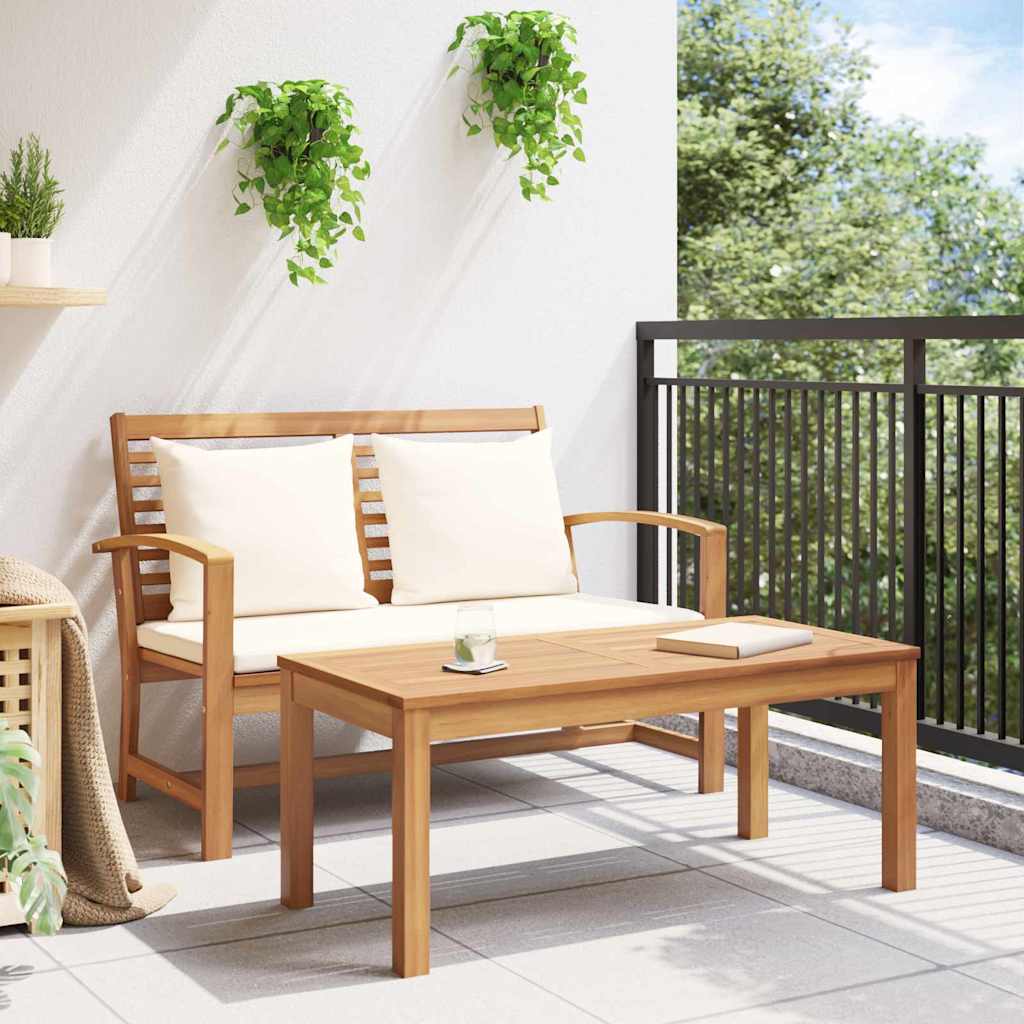 Garten-Sofa-Set Natur Teak-Massivholz