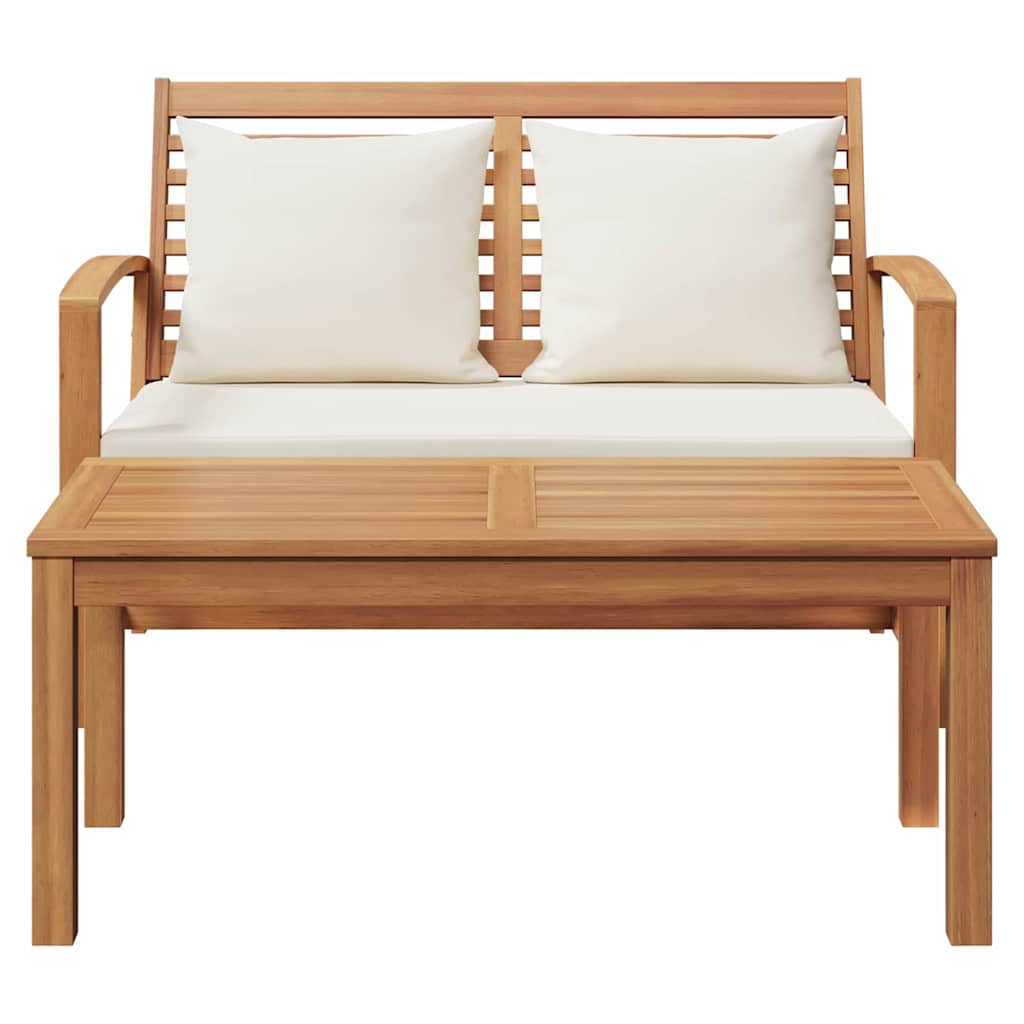 Garten-Sofa-Set Natur Teak-Massivholz