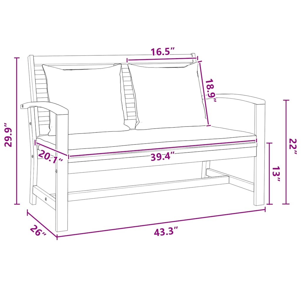 Gartenbank Natur 110 x 64 x 76.5 cm Teak-Massivholz