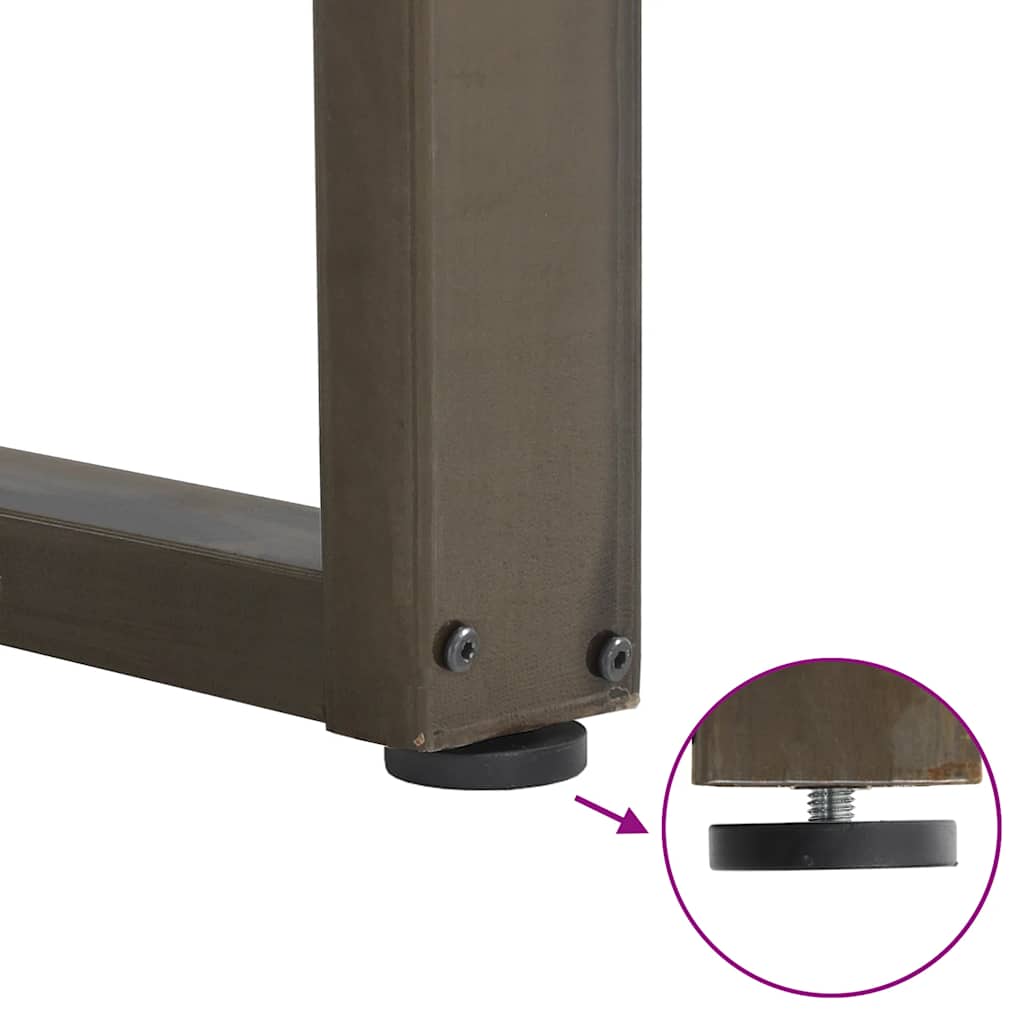 Bartischbeine U-Form 2 Stk. Naturstahl 50x(100-101) cm Stahl