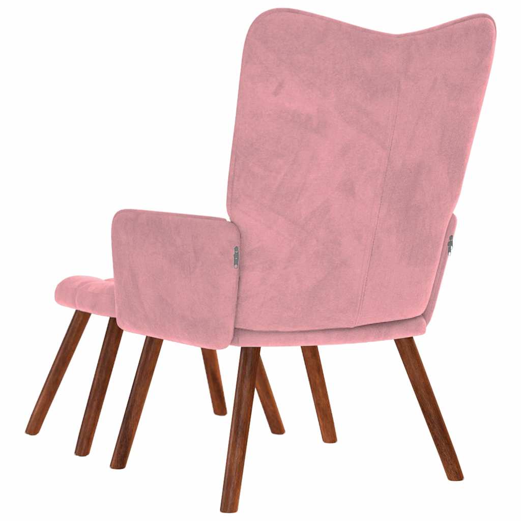Relaxsessel mit Hocker Rosa Samt