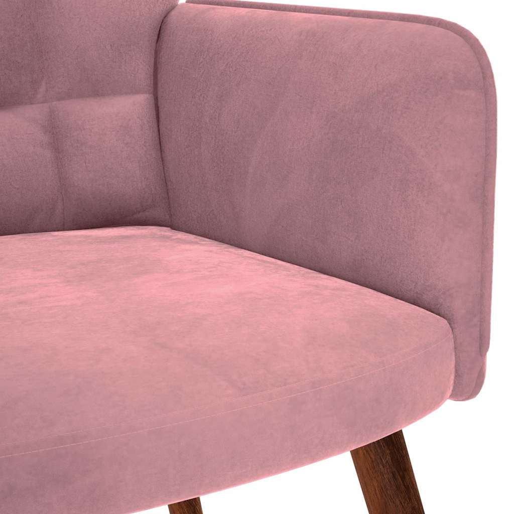 Relaxsessel mit Hocker Rosa Samt