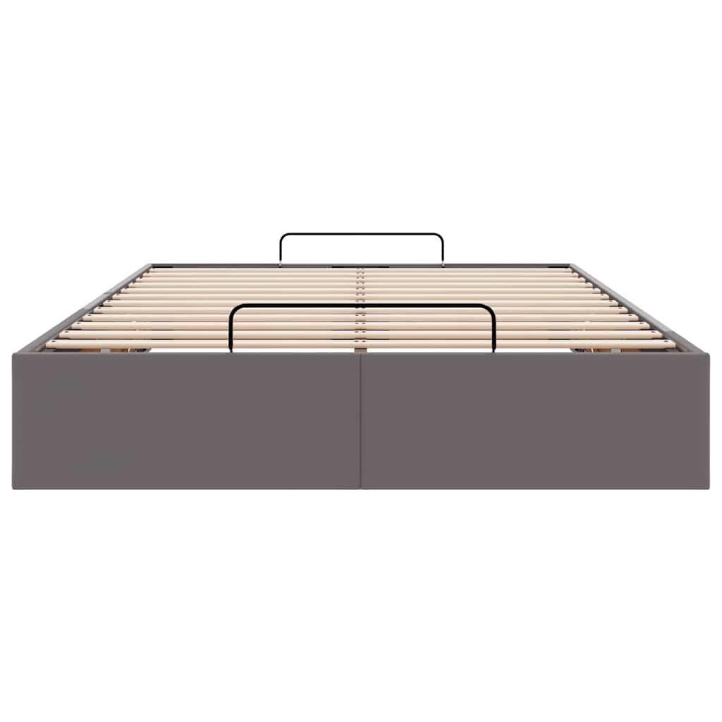 Ottoman-Bett ohne Matratze Grau 120x190 cm Kunstleder