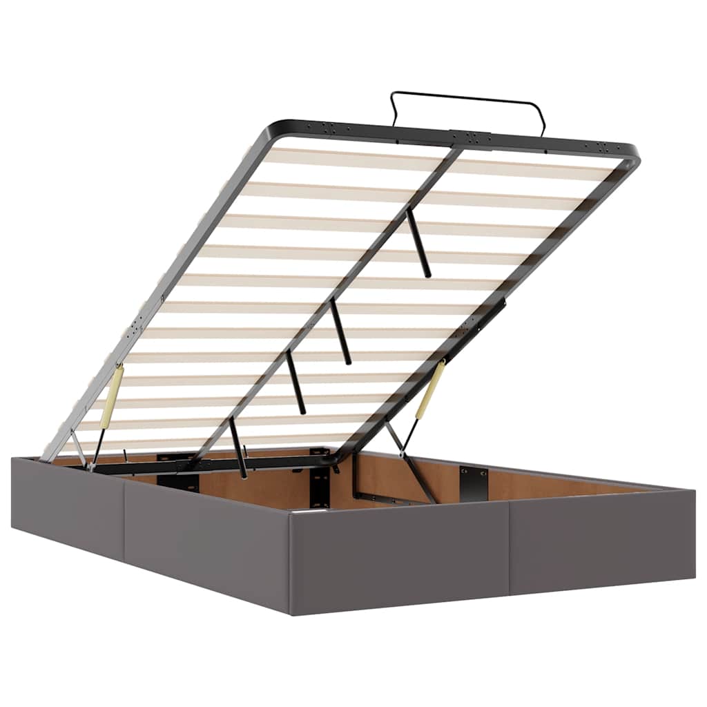 Ottoman-Bett ohne Matratze Grau 120x190 cm Kunstleder