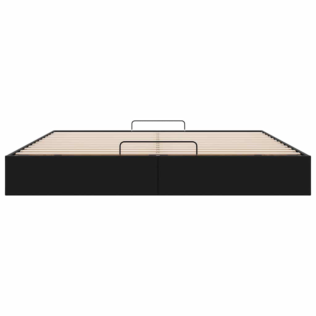 Ottoman-Bett ohne Matratze Schwarz 200x200 cm Kunstleder