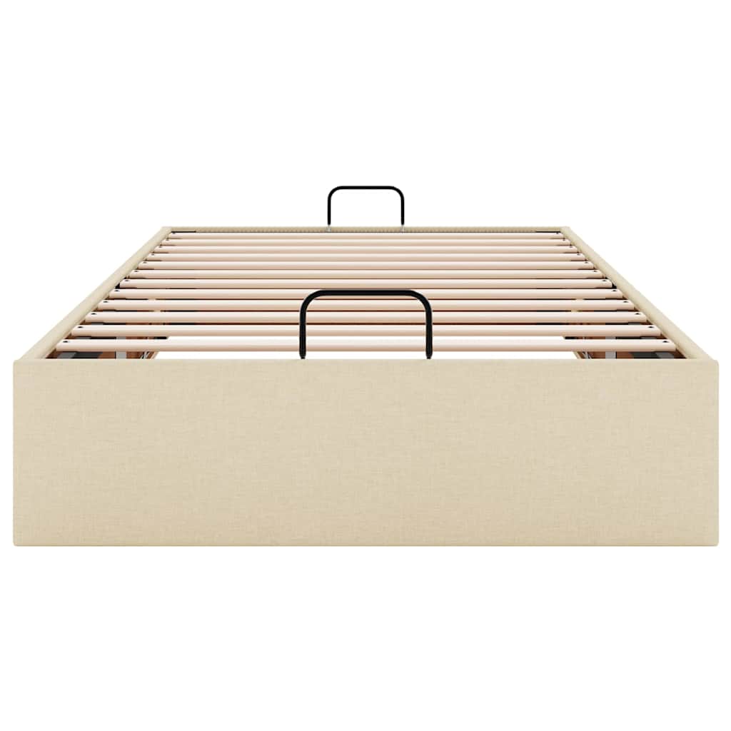 Ottoman-Bett ohne Matratze Creme 80x200 cm Stoff