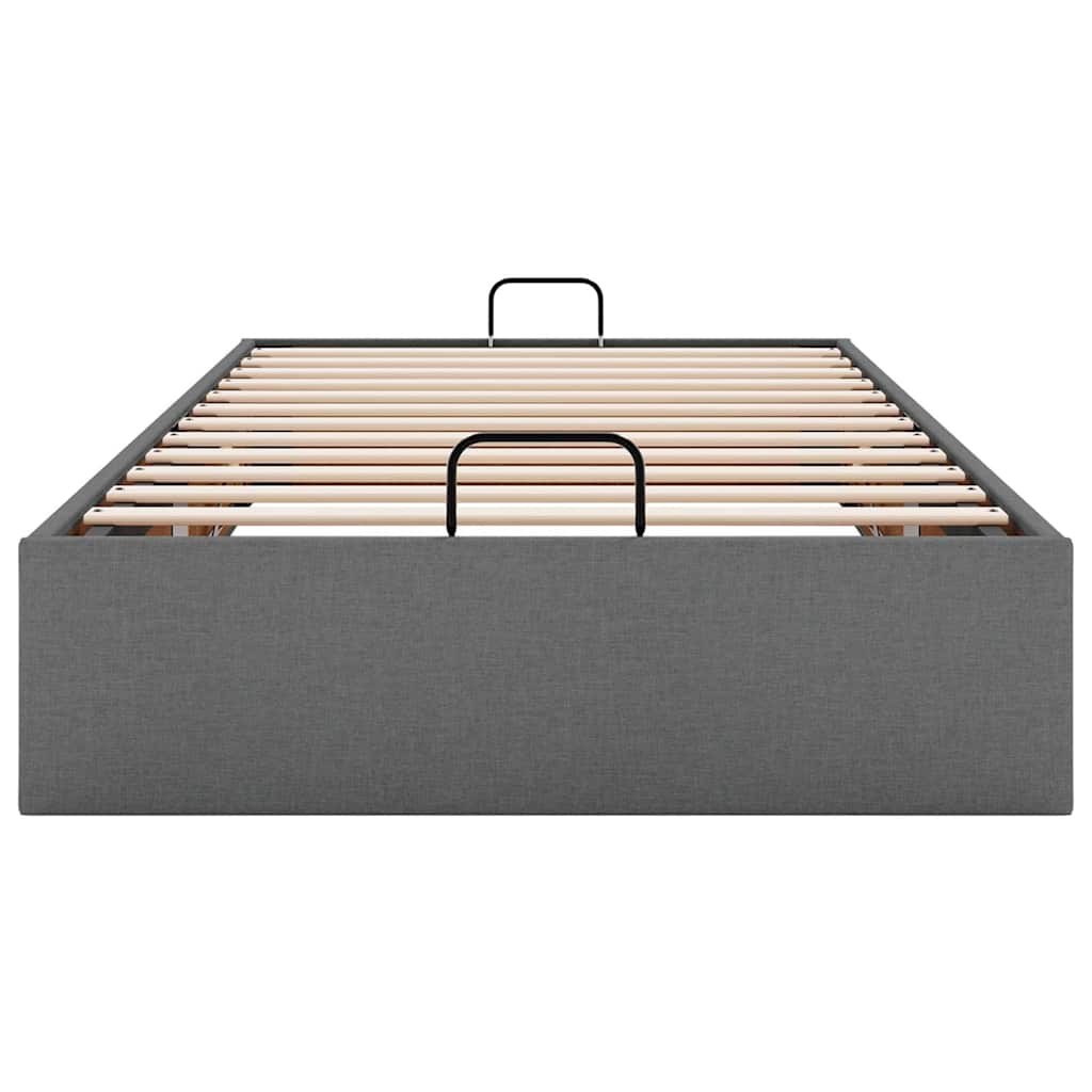 Ottoman-Bett ohne Matratze Dunkelgrau 90x200 cm Stoff