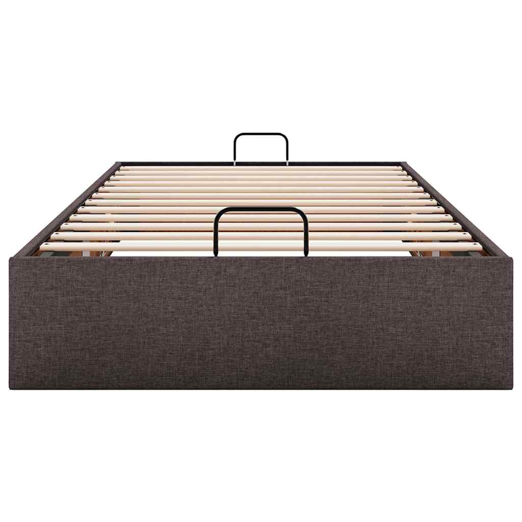 Ottoman-Bett ohne Matratze Dunkelbraun 90x200 cm Stoff