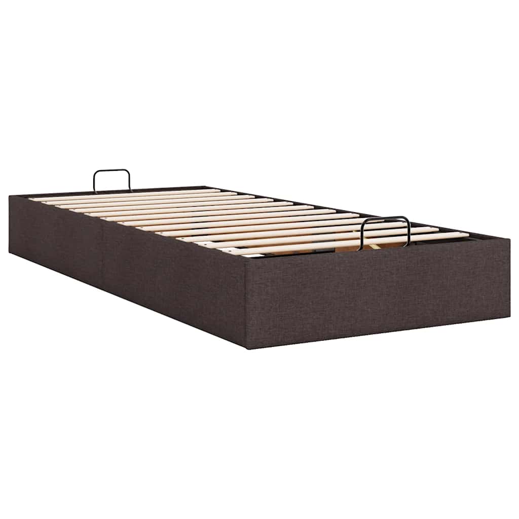 Ottoman-Bett ohne Matratze Dunkelbraun 90x200 cm Stoff
