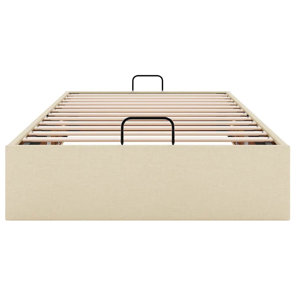 Ottoman-Bett ohne Matratze Creme 90x200 cm Stoff