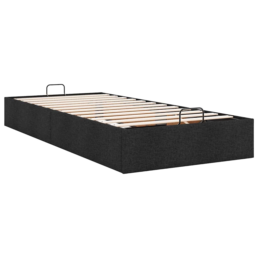 Ottoman-Bett ohne Matratze Schwarz 100x200 cm Stoff
