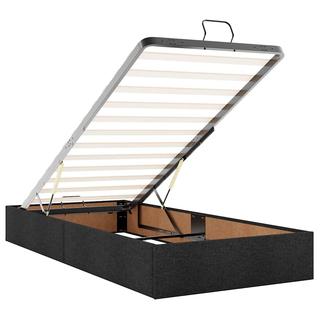 Ottoman-Bett ohne Matratze Schwarz 100x200 cm Stoff