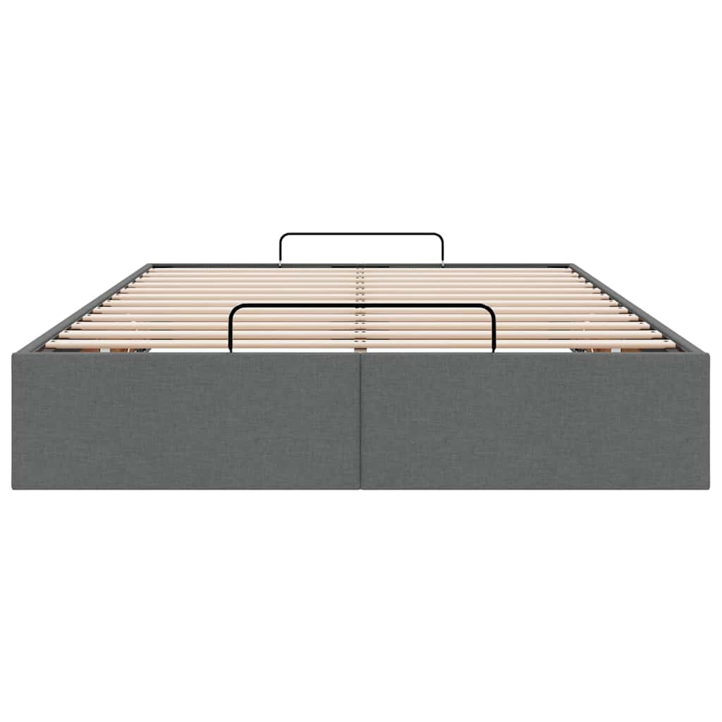 Ottoman-Bett ohne Matratze Dunkelgrau 120x190 cm Stoff
