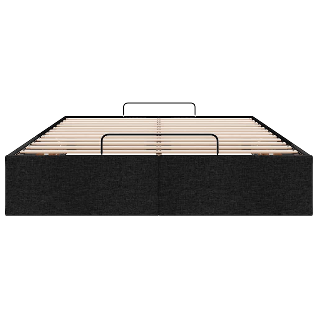 Ottoman-Bett ohne Matratze Schwarz 120x190 cm Stoff