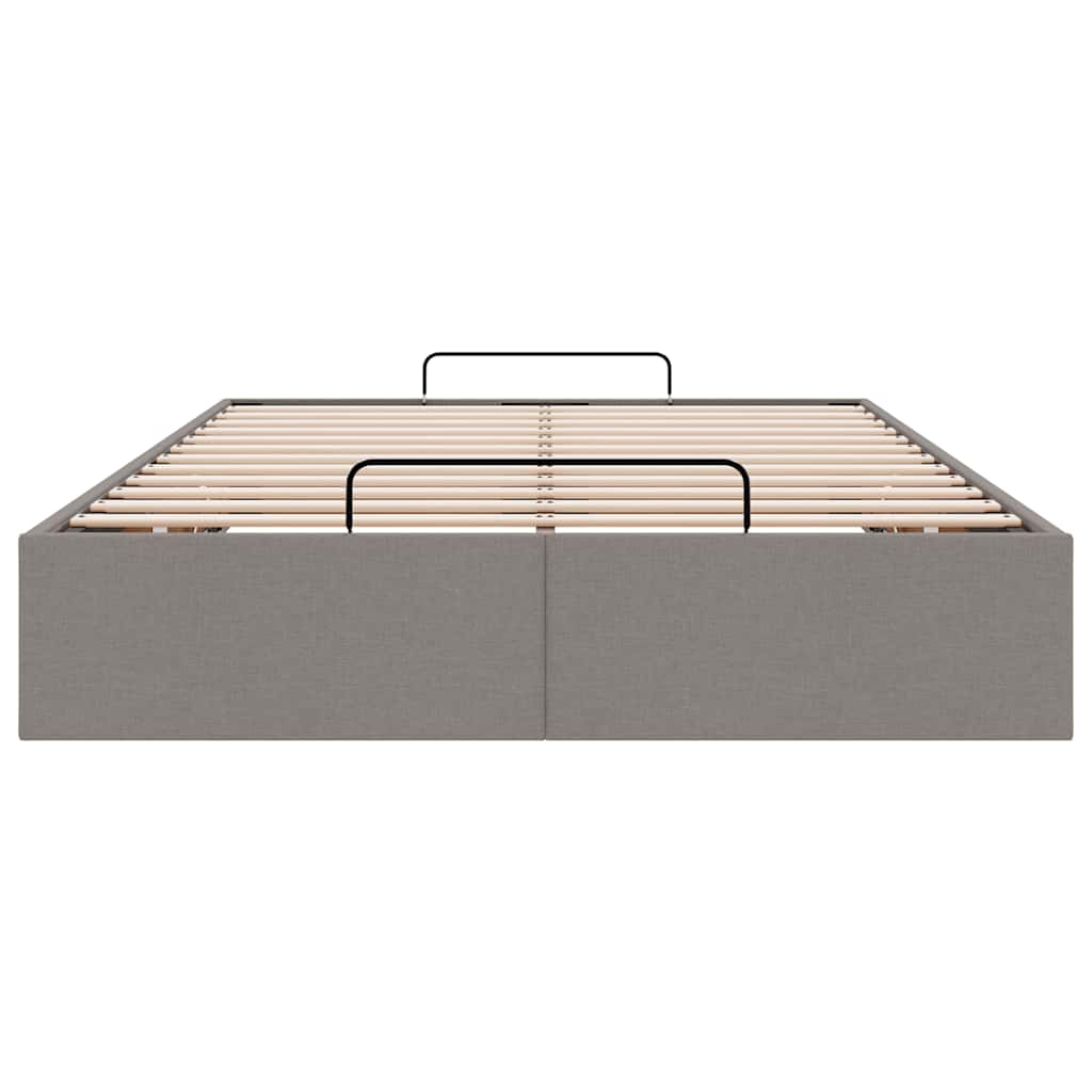 Ottoman-Bett ohne Matratze Taupe 120x190 cm Stoff