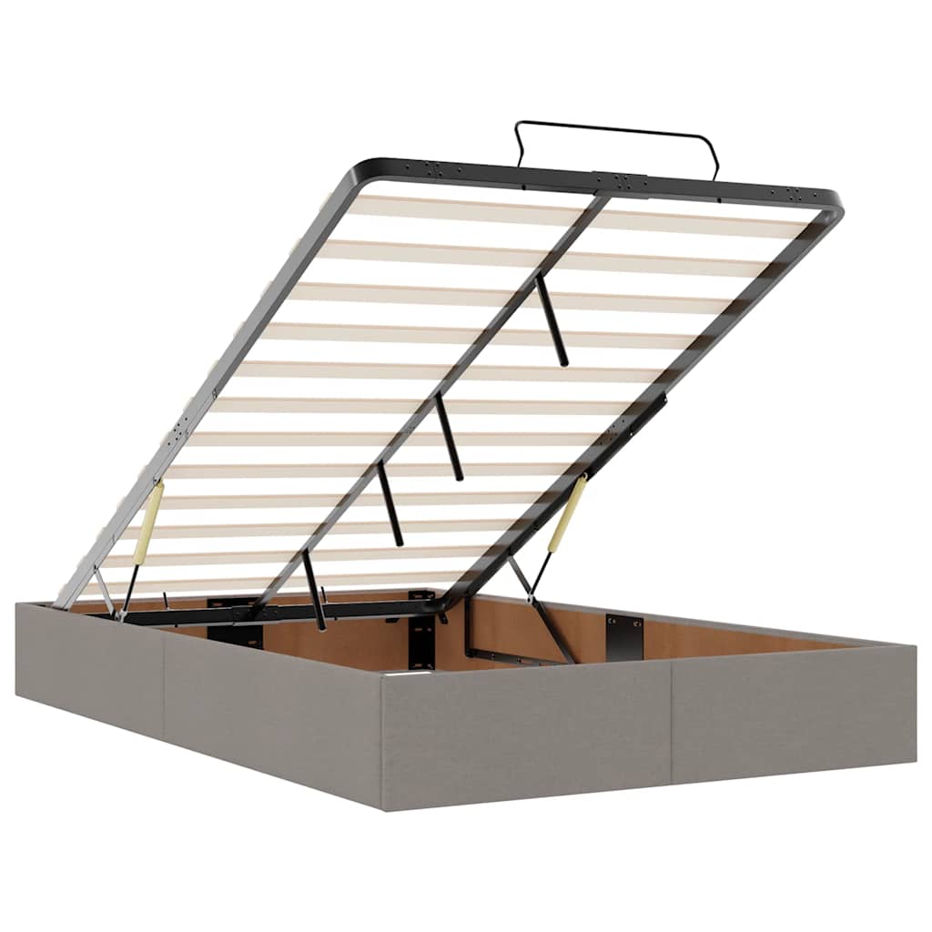 Ottoman-Bett ohne Matratze Taupe 120x190 cm Stoff