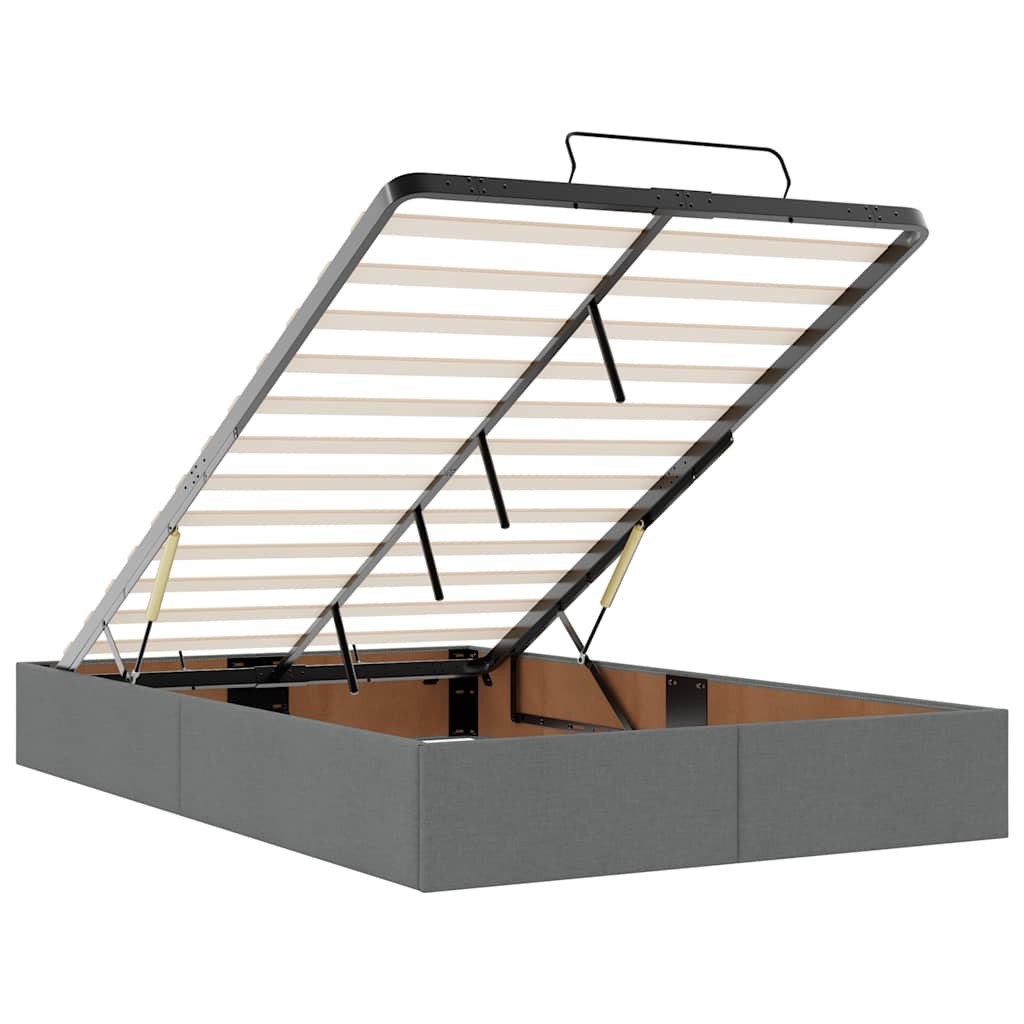 Ottoman-Bett ohne Matratze Dunkelgrau 120x200 cm Stoff