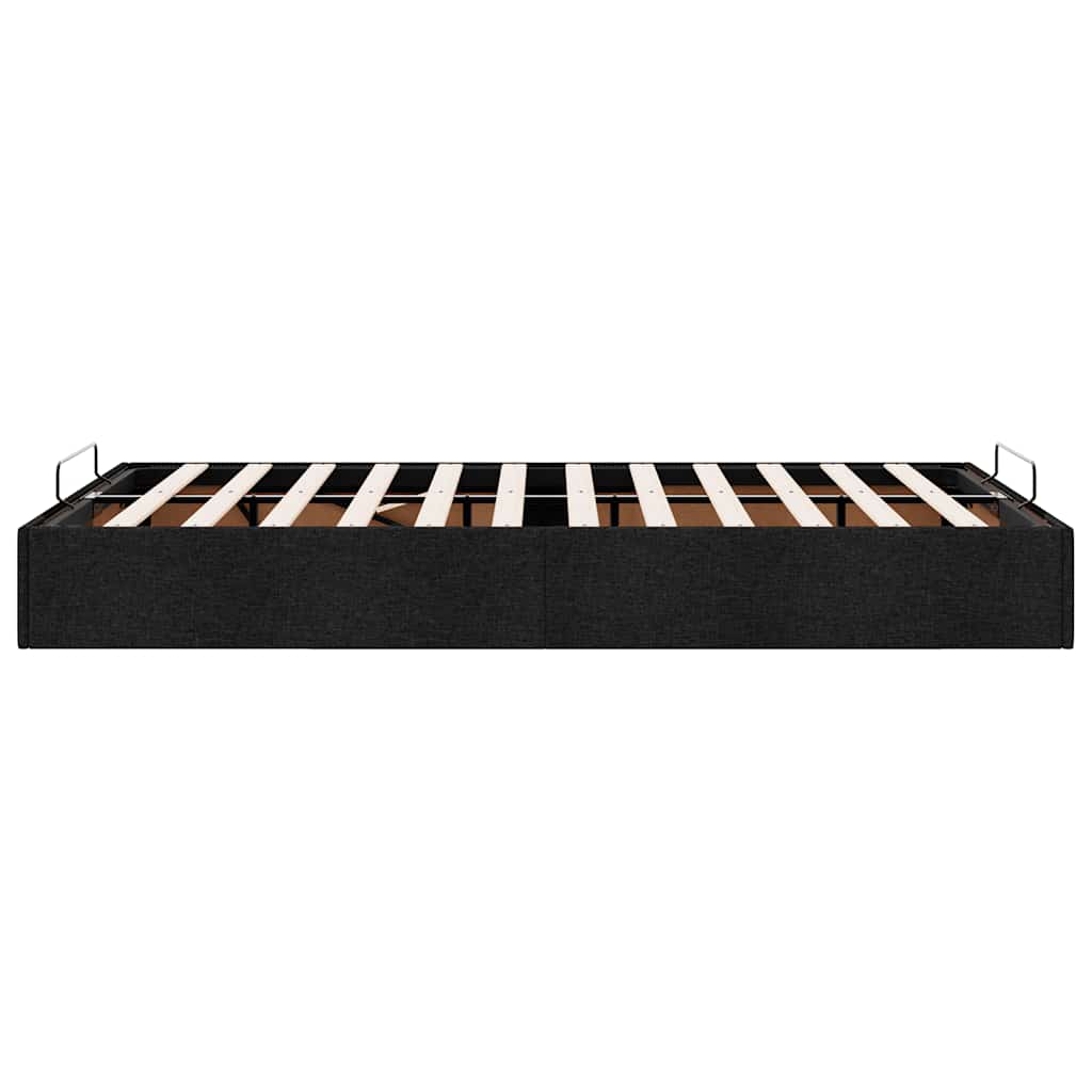 Ottoman-Bett ohne Matratze Schwarz 120x200 cm Stoff