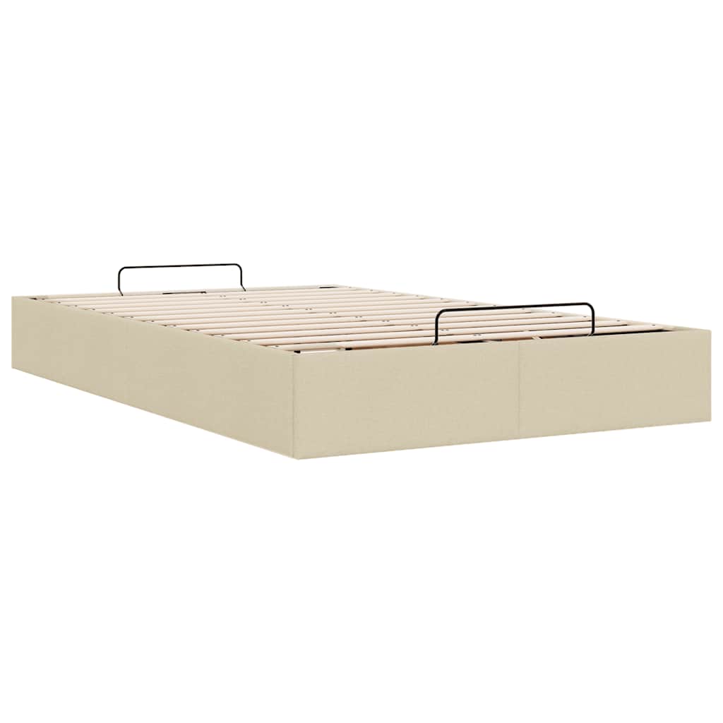 Ottoman-Bett ohne Matratze Creme 120x200 cm Stoff