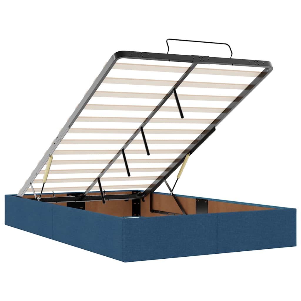 Ottoman-Bett ohne Matratze Blau 120x200 cm Stoff