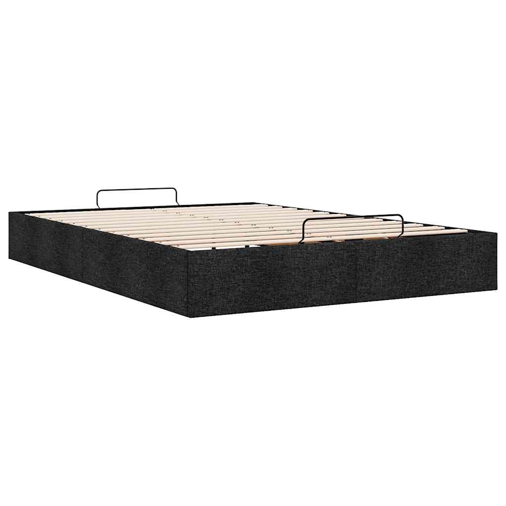 Ottoman-Bett ohne Matratze Schwarz 140x190 cm Stoff