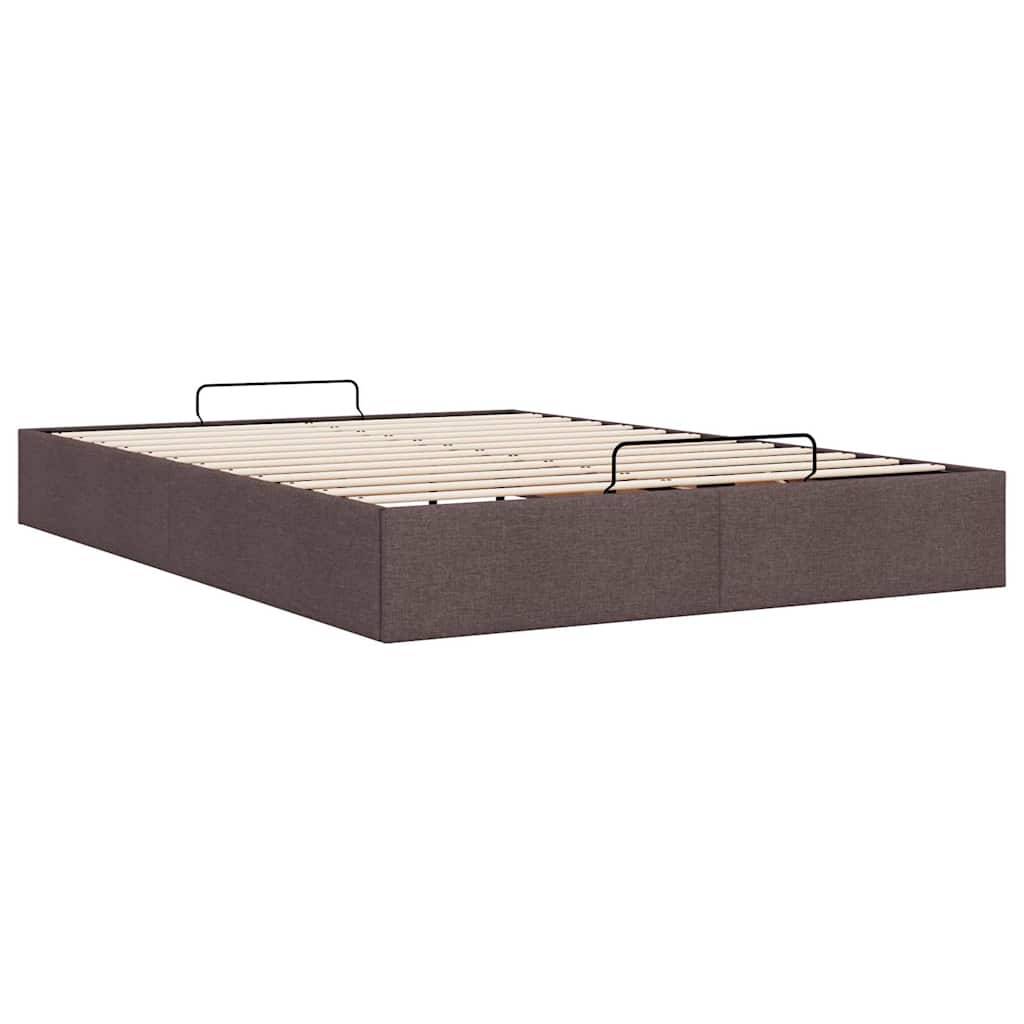Ottoman-Bett ohne Matratze Dunkelbraun 140x200 cm Stoff