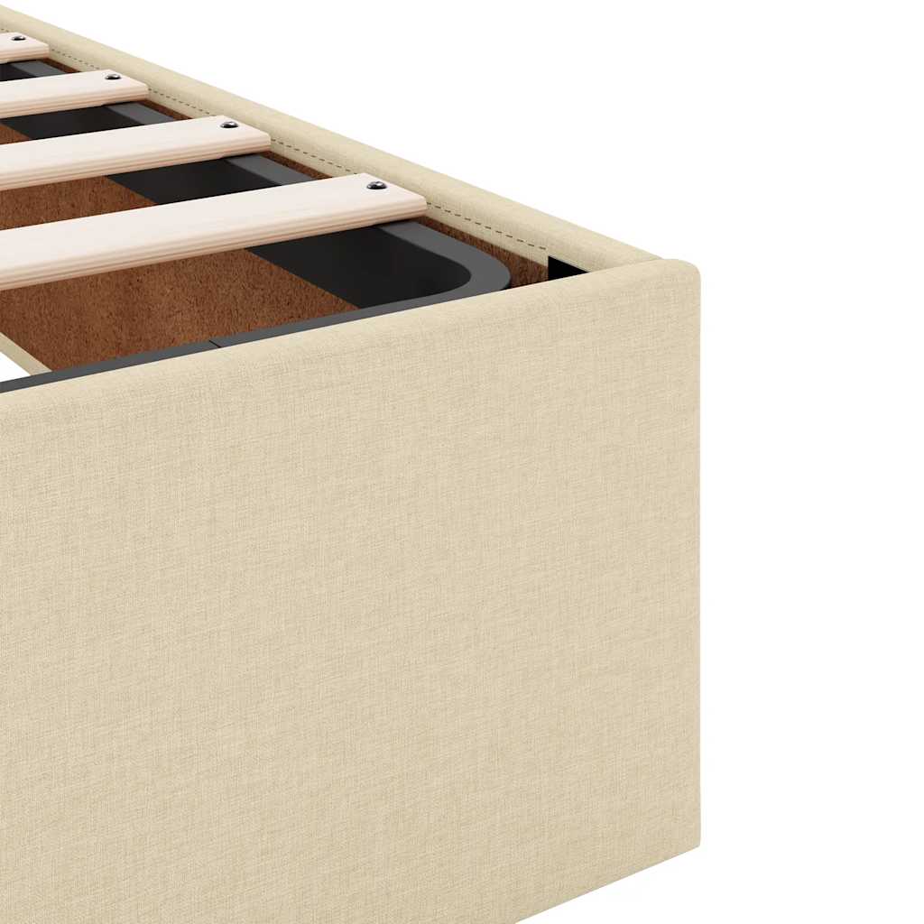 Ottoman-Bett ohne Matratze Creme 140x200 cm Stoff