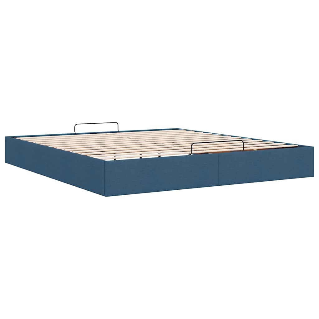 Ottoman-Bett ohne Matratze Blau 200x200 cm Stoff