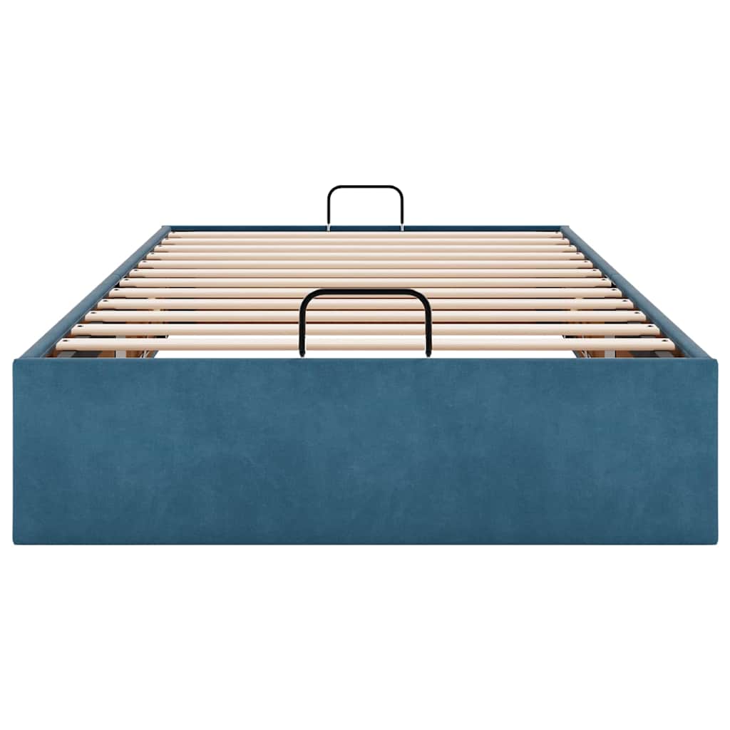 Ottoman-Bett ohne Matratze Dunkelblau 90x190 cm Samt