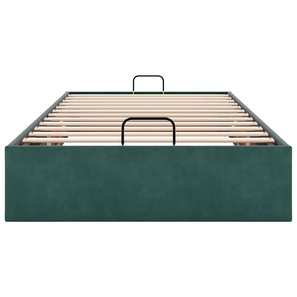 Ottoman-Bett ohne Matratze Dunkelgrün 90x200 cm Samt