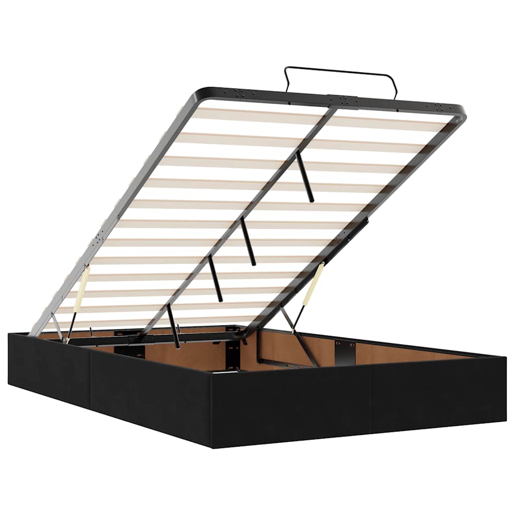 Ottoman-Bett ohne Matratze Schwarz 120x190 cm Samt