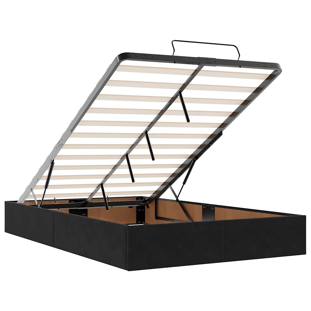 Ottoman-Bett ohne Matratze Schwarz 120x200 cm Samt