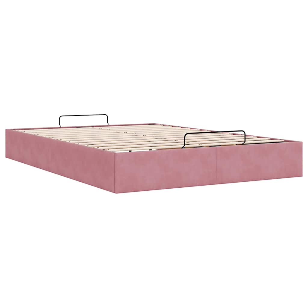 Ottoman-Bett ohne Matratze Rosa 140x200 cm Samt