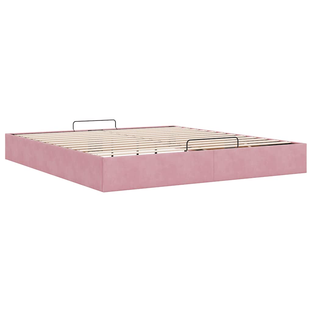 Ottoman-Bett ohne Matratze Rosa 160x200 cm Samt