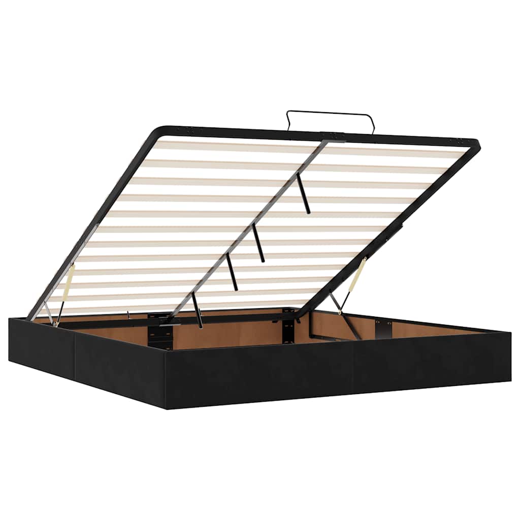 Ottoman-Bett ohne Matratze Schwarz 200x200 cm Samt