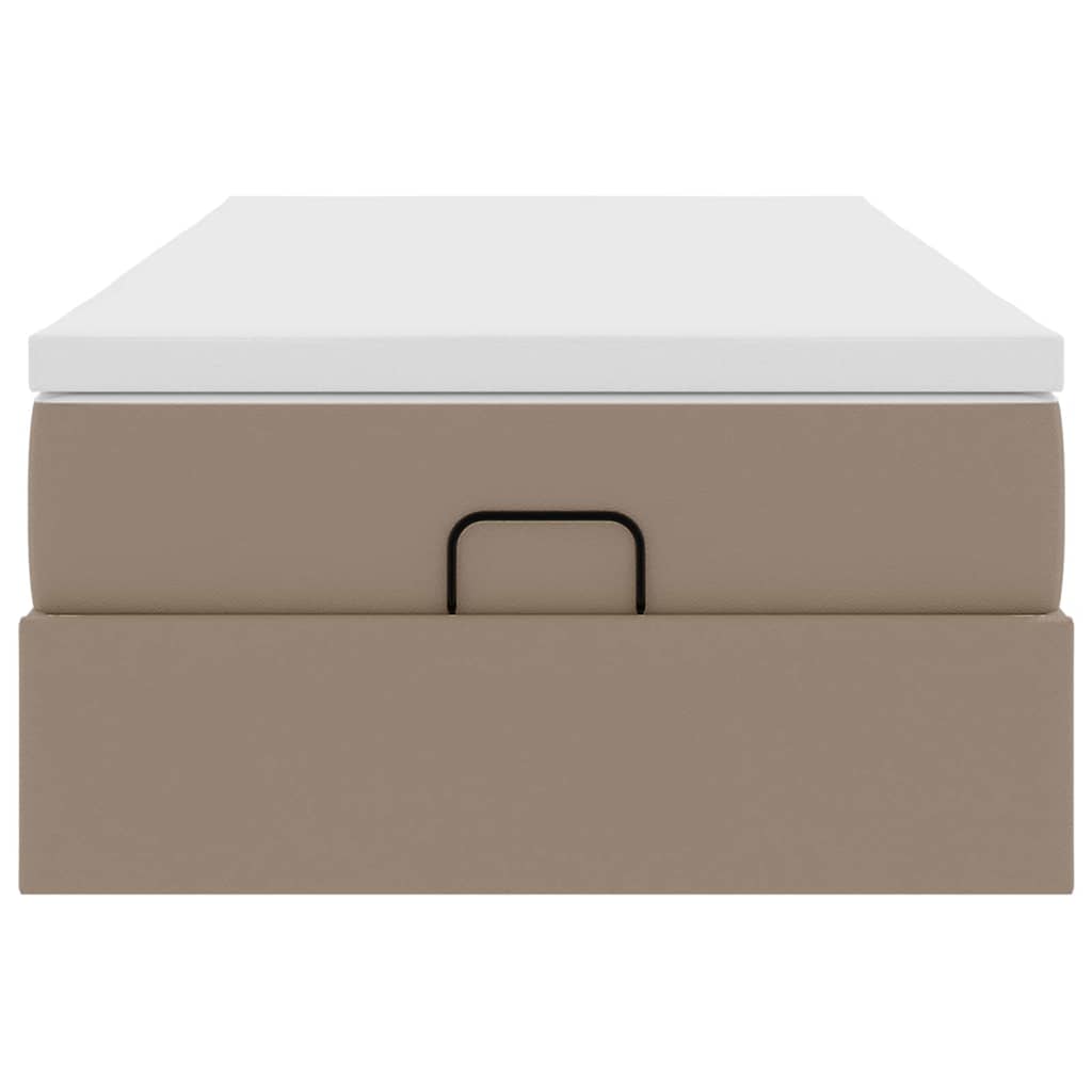 Ottoman-Bett mit Matratze Cappuccino-Braun 90x190 cm Kunstleder