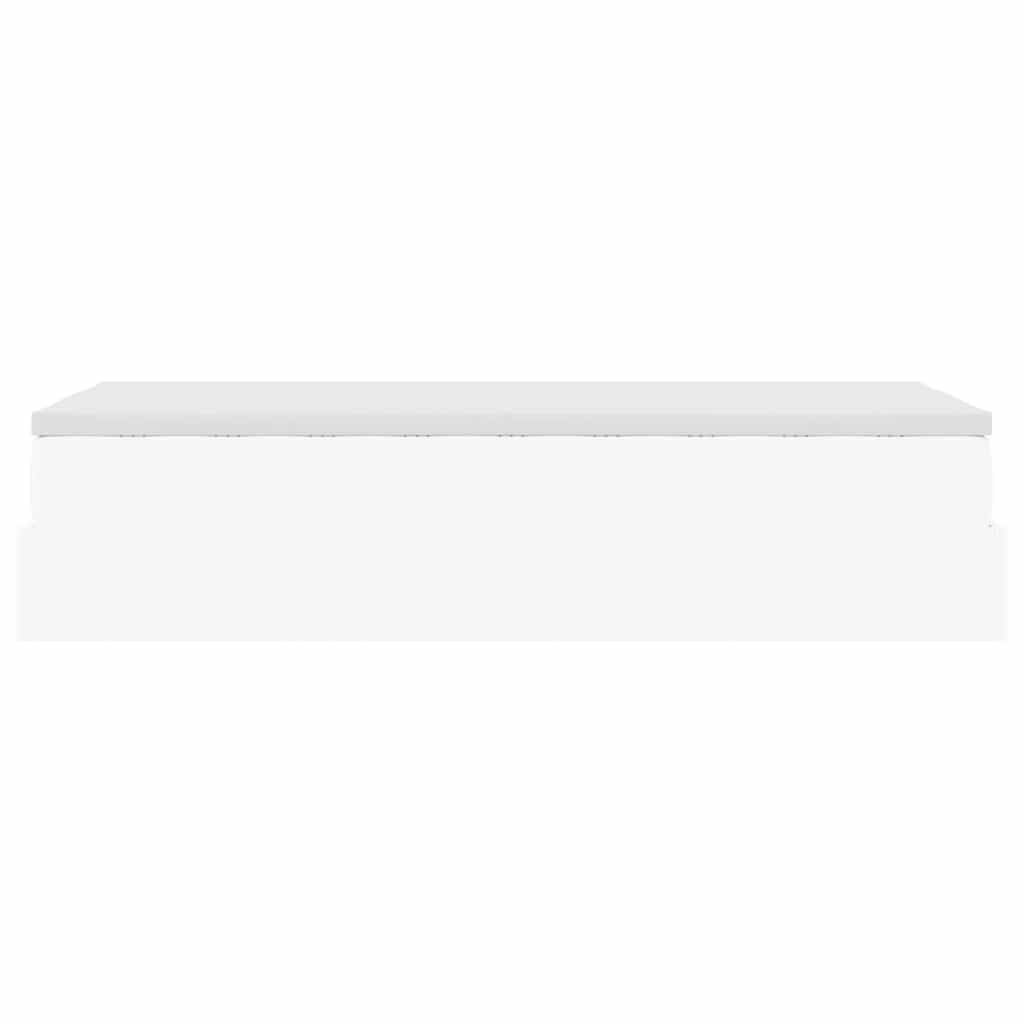 Ottoman-Bett mit Matratze Weiß 90x200 cm Kunstleder