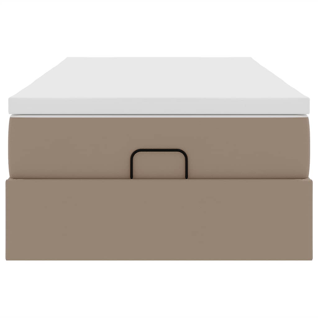 Ottoman-Bett mit Matratze Cappuccino-Braun 100x200cm Kunstleder