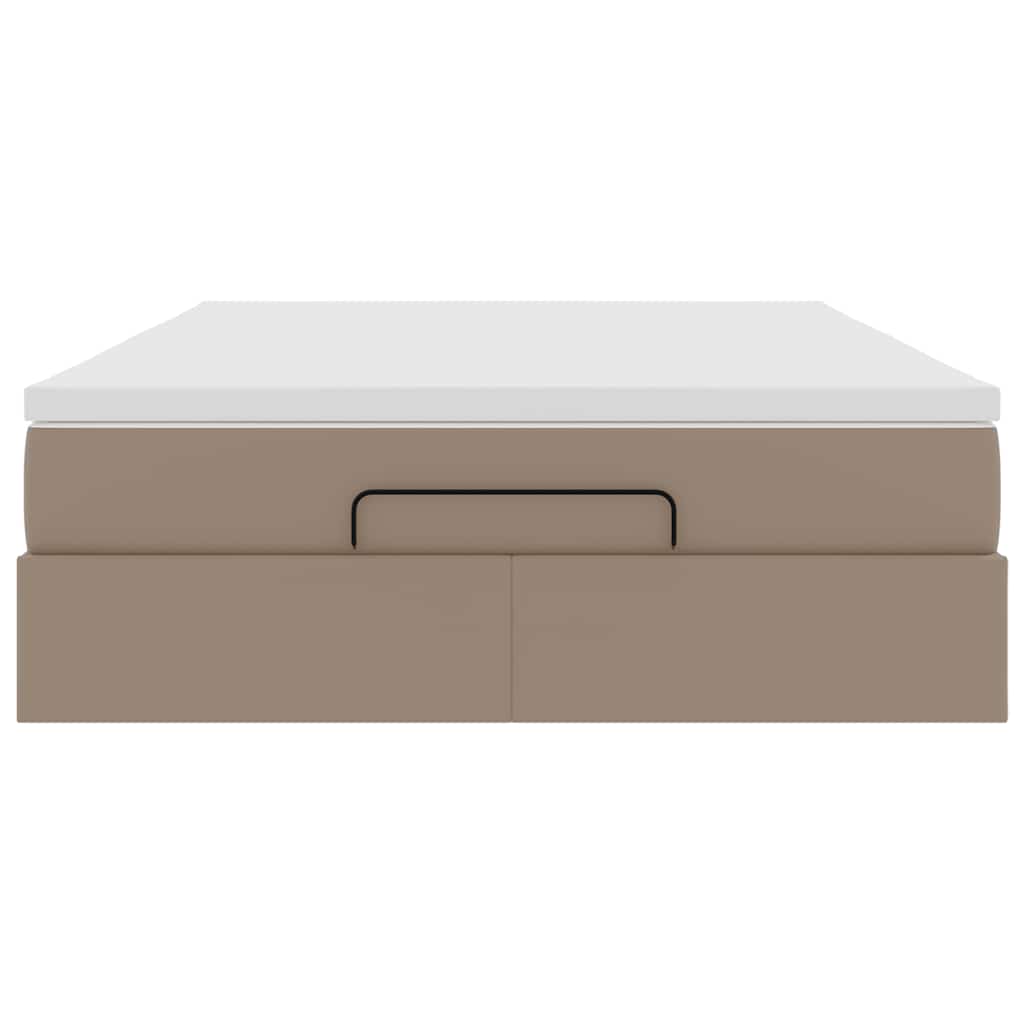 Ottoman-Bett mit Matratze Cappuccino-Braun 140x190cm Kunstleder