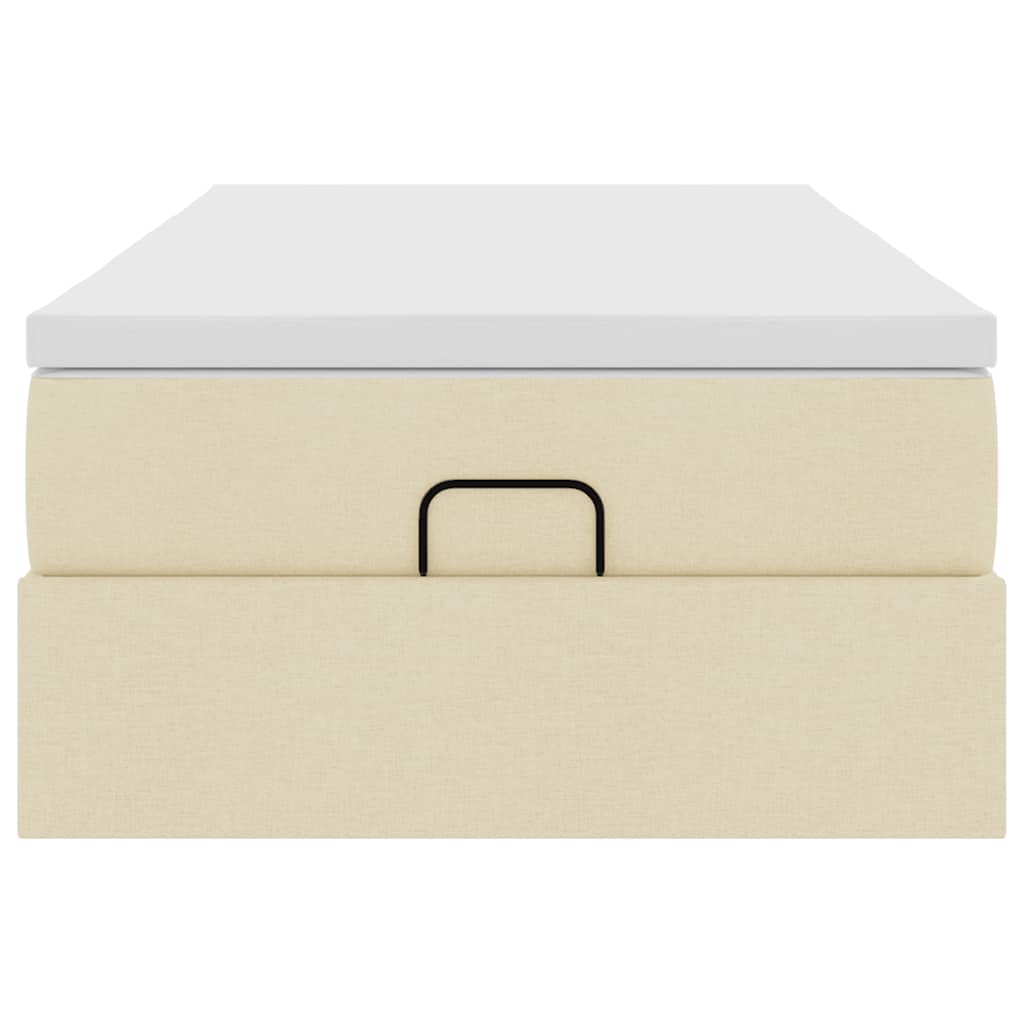Ottoman-Bett mit Matratze Creme 90x190 cm Stoff