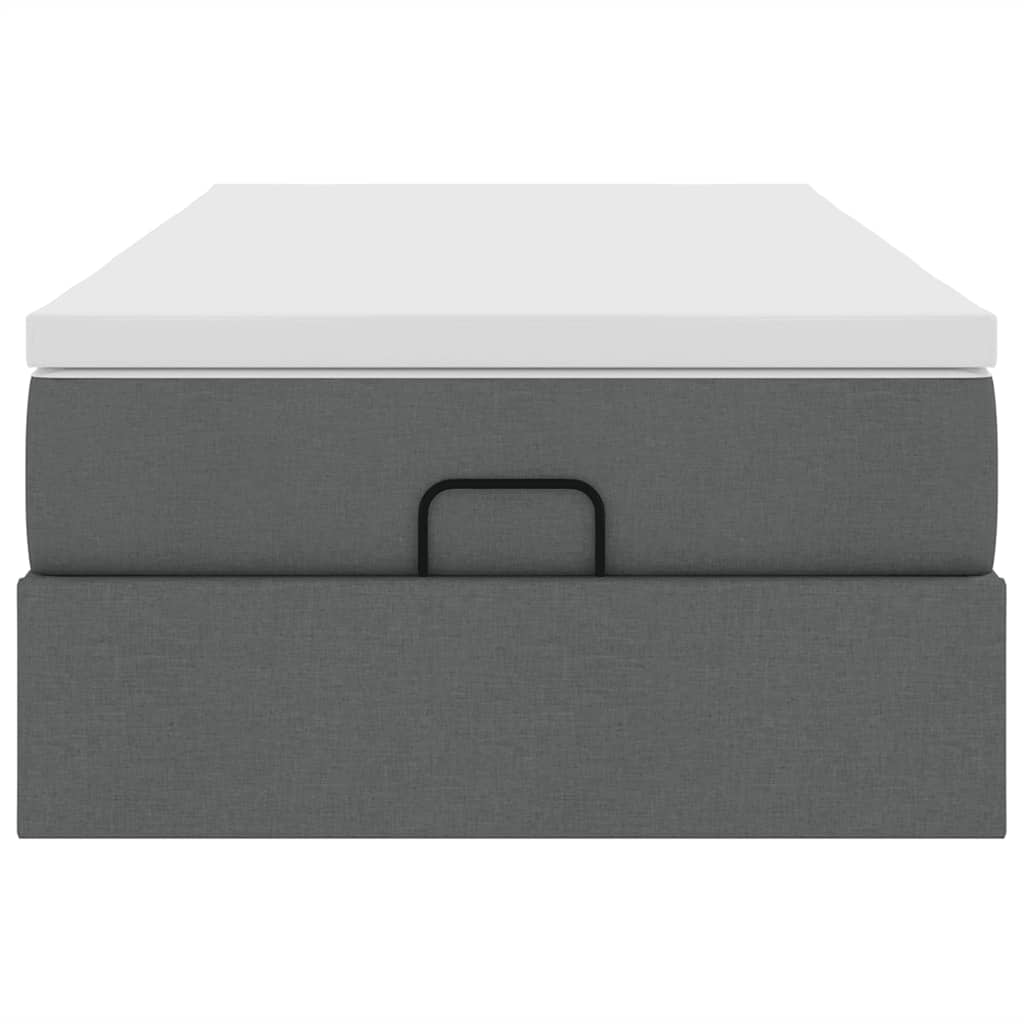 Ottoman-Bett mit Matratze Dunkelgrau 100x200 cm Stoff