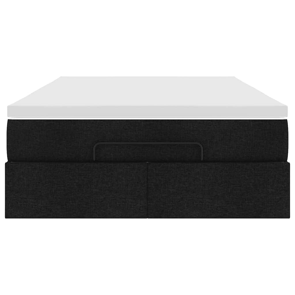 Ottoman-Bett mit Matratze Schwarz 120x190 cm Stoff