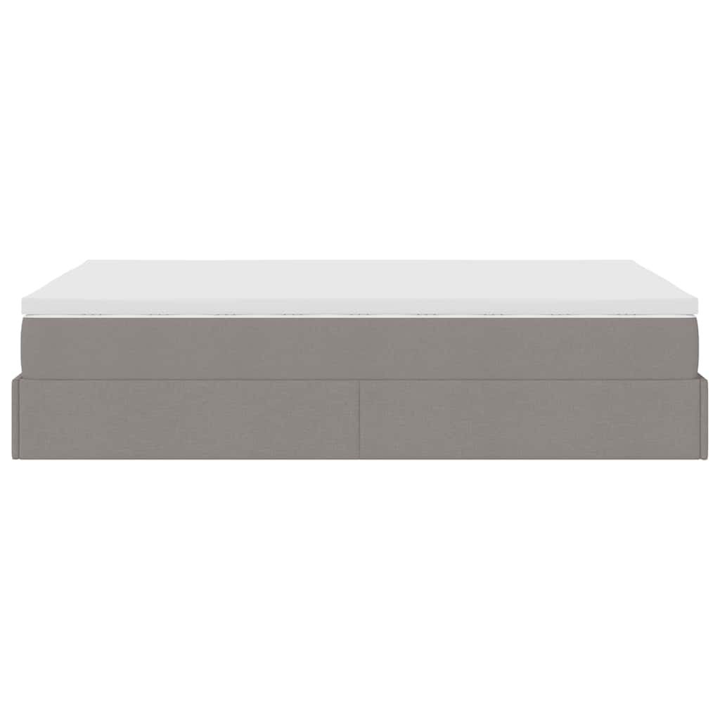 Ottoman-Bett mit Matratze Taupe 120x190 cm Stoff