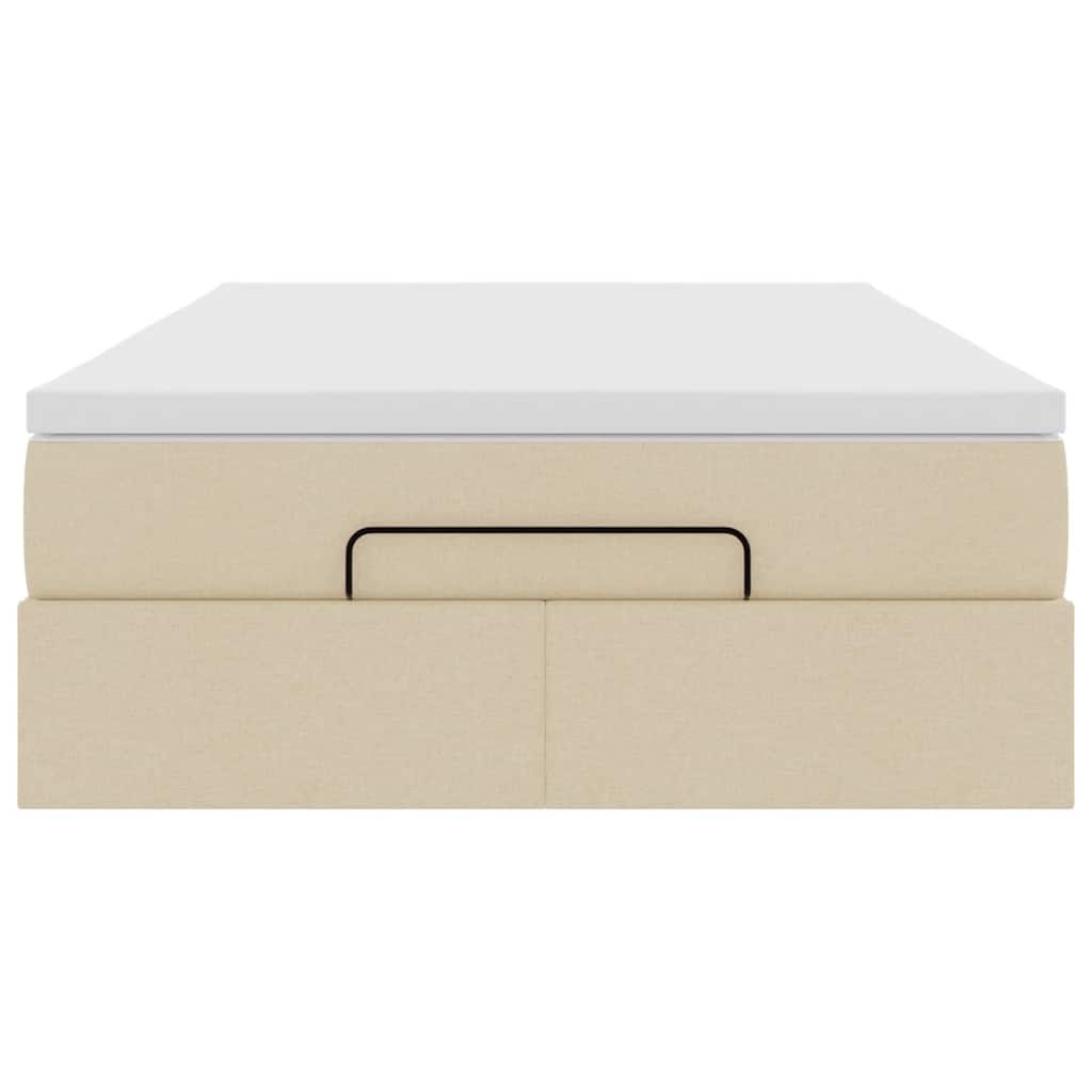 Ottoman-Bett mit Matratze Creme 120x190 cm Stoff