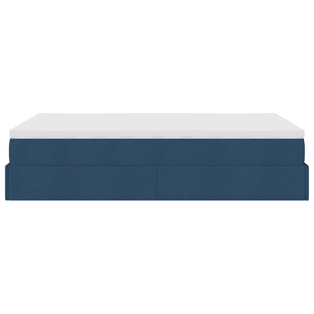 Ottoman-Bett mit Matratze Blau 120x190 cm Stoff