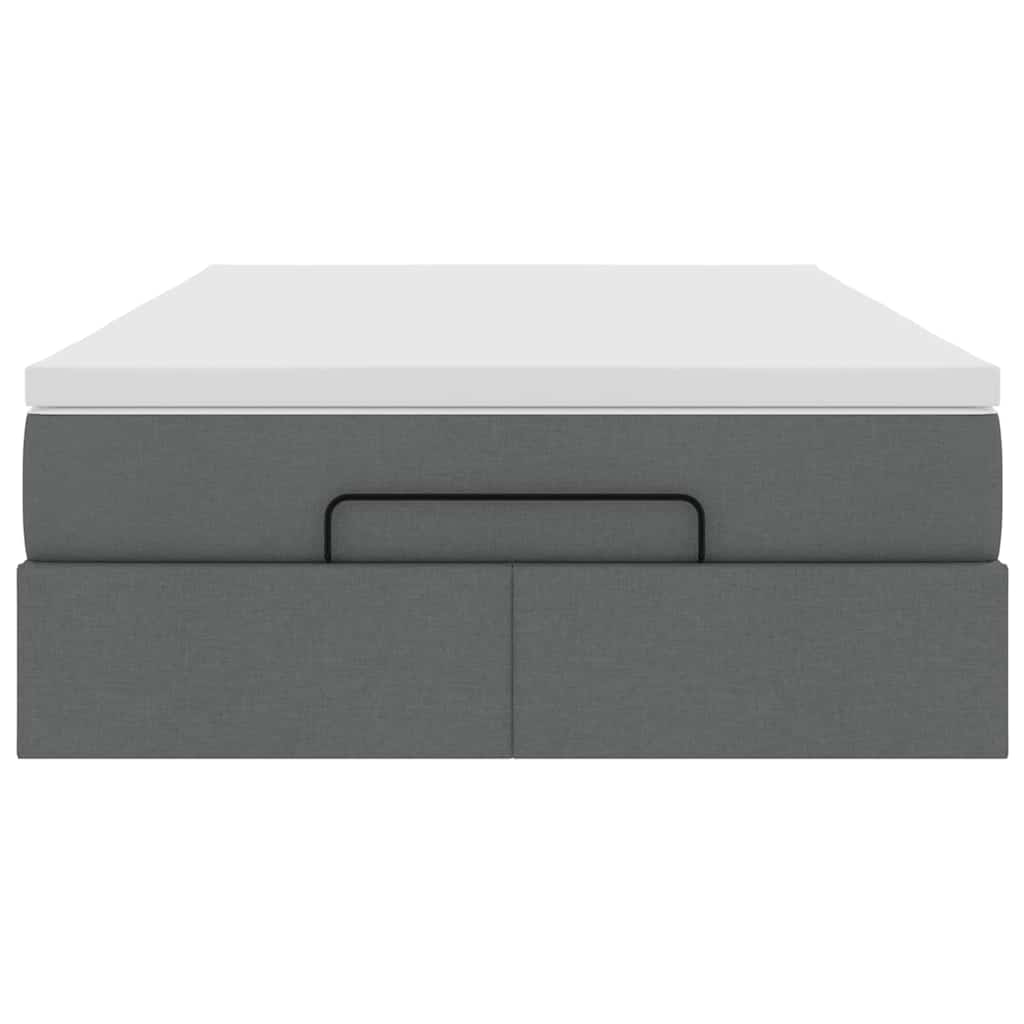 Ottoman-Bett mit Matratze Dunkelgrau 120x200 cm Stoff