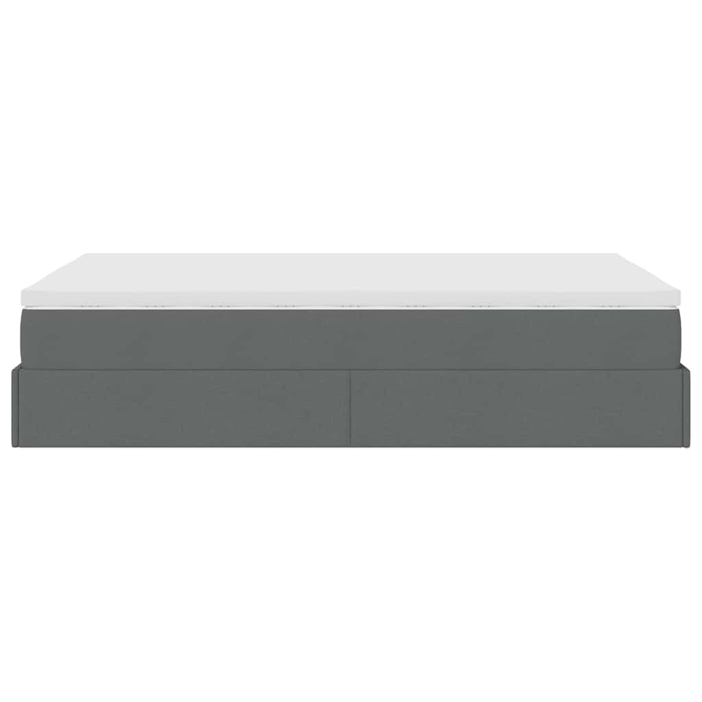 Ottoman-Bett mit Matratze Dunkelgrau 120x200 cm Stoff