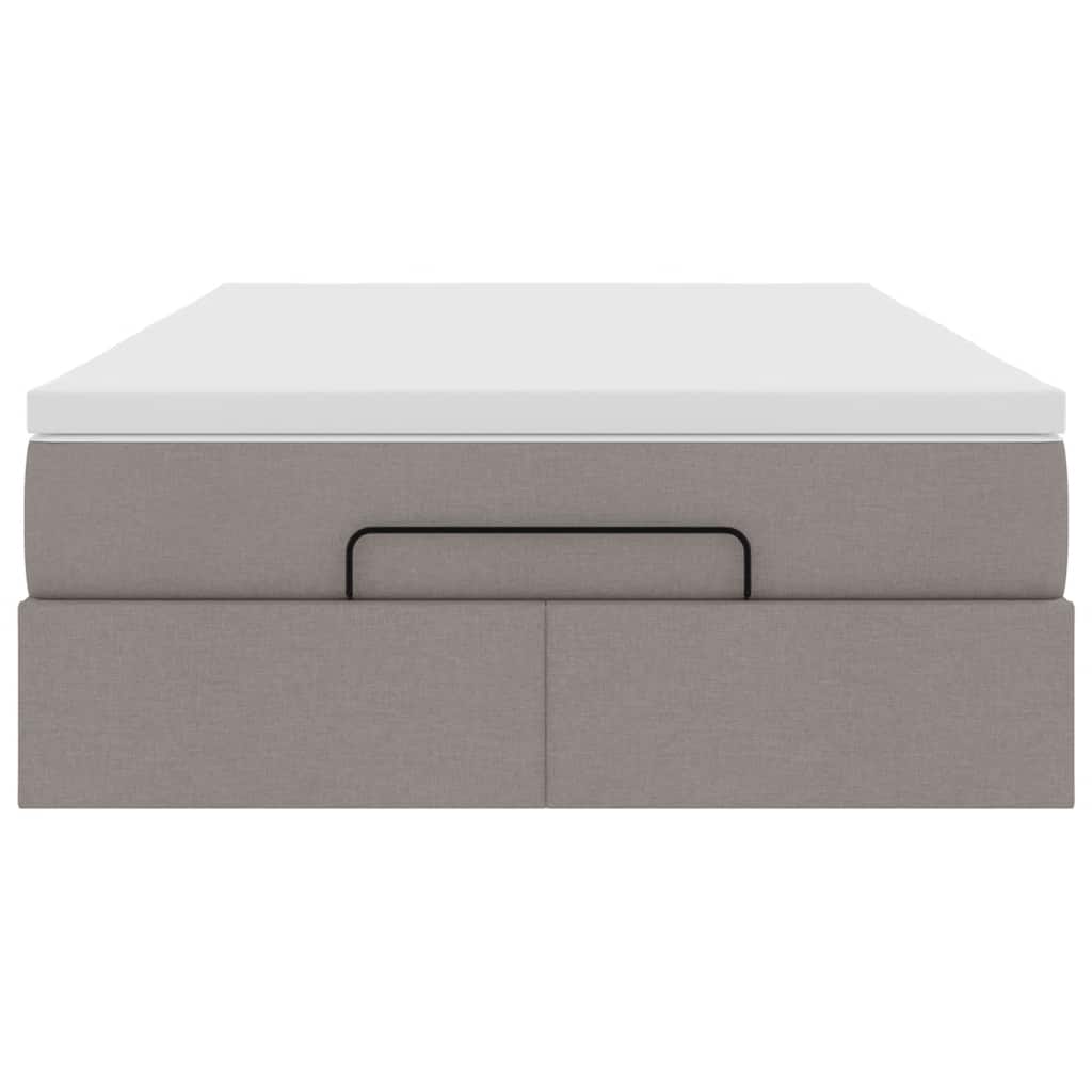 Ottoman-Bett mit Matratze Taupe 120x200 cm Stoff
