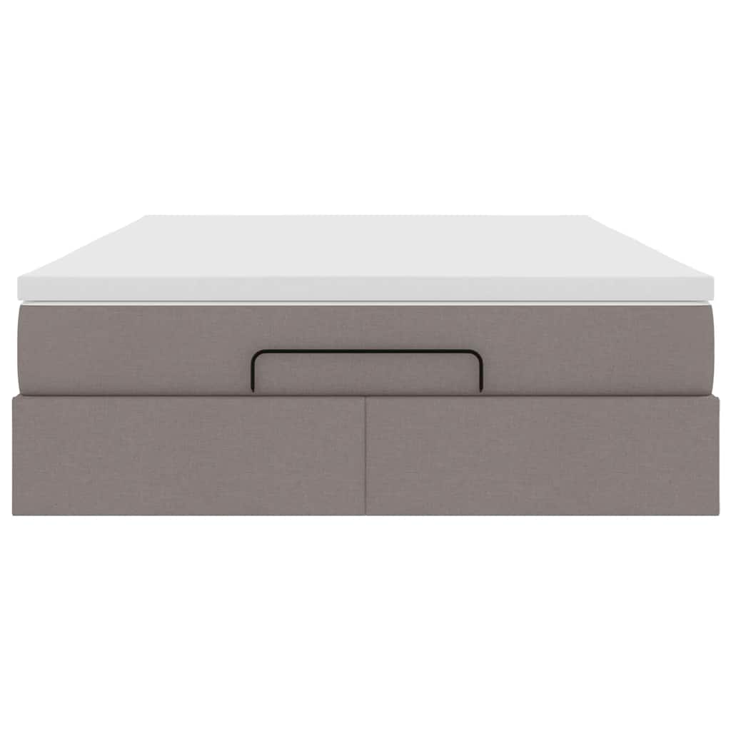 Ottoman-Bett mit Matratze Taupe 140x200 cm Stoff