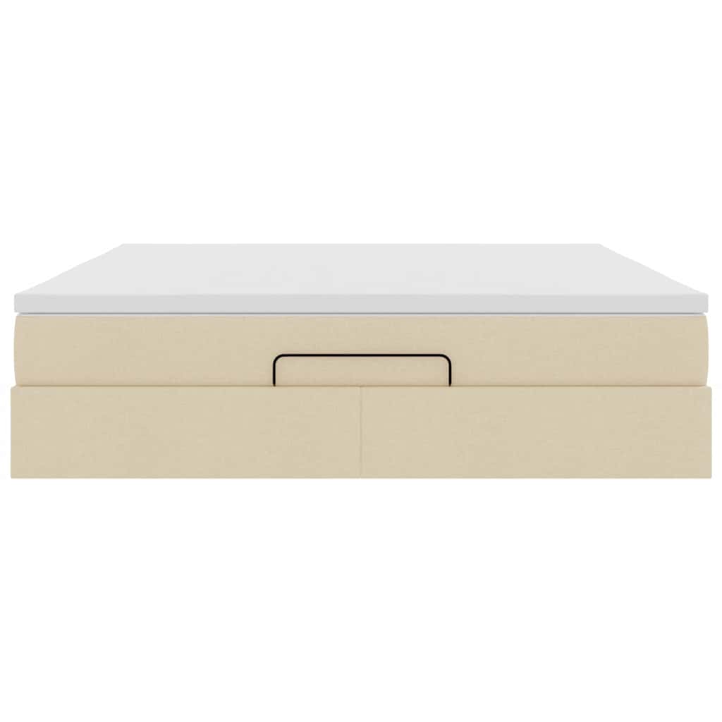 Ottoman-Bett mit Matratze Creme 160x200 cm Stoff